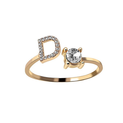Adjustable 26 Initial Letter Ring