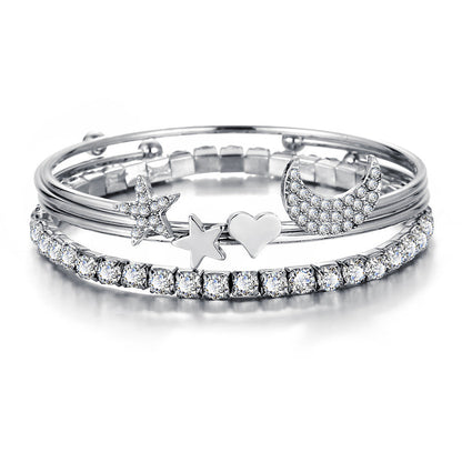 Moon & Stars Cuff Bracelet Set