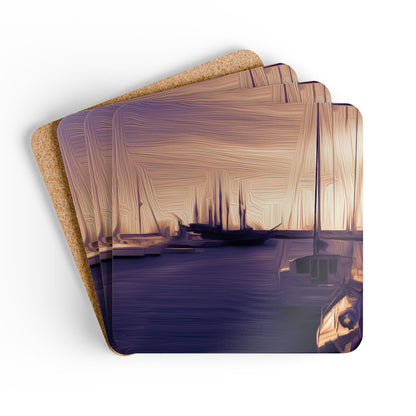 The Sleeping Yachts (at Sunset) - Coaster Set