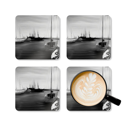 The Sleeping Yachts (at Night) - Coaster Set
