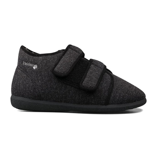 Padders+ Mens Slippers Dual Fit K/L BRIAN - CHARCOAL FLECK