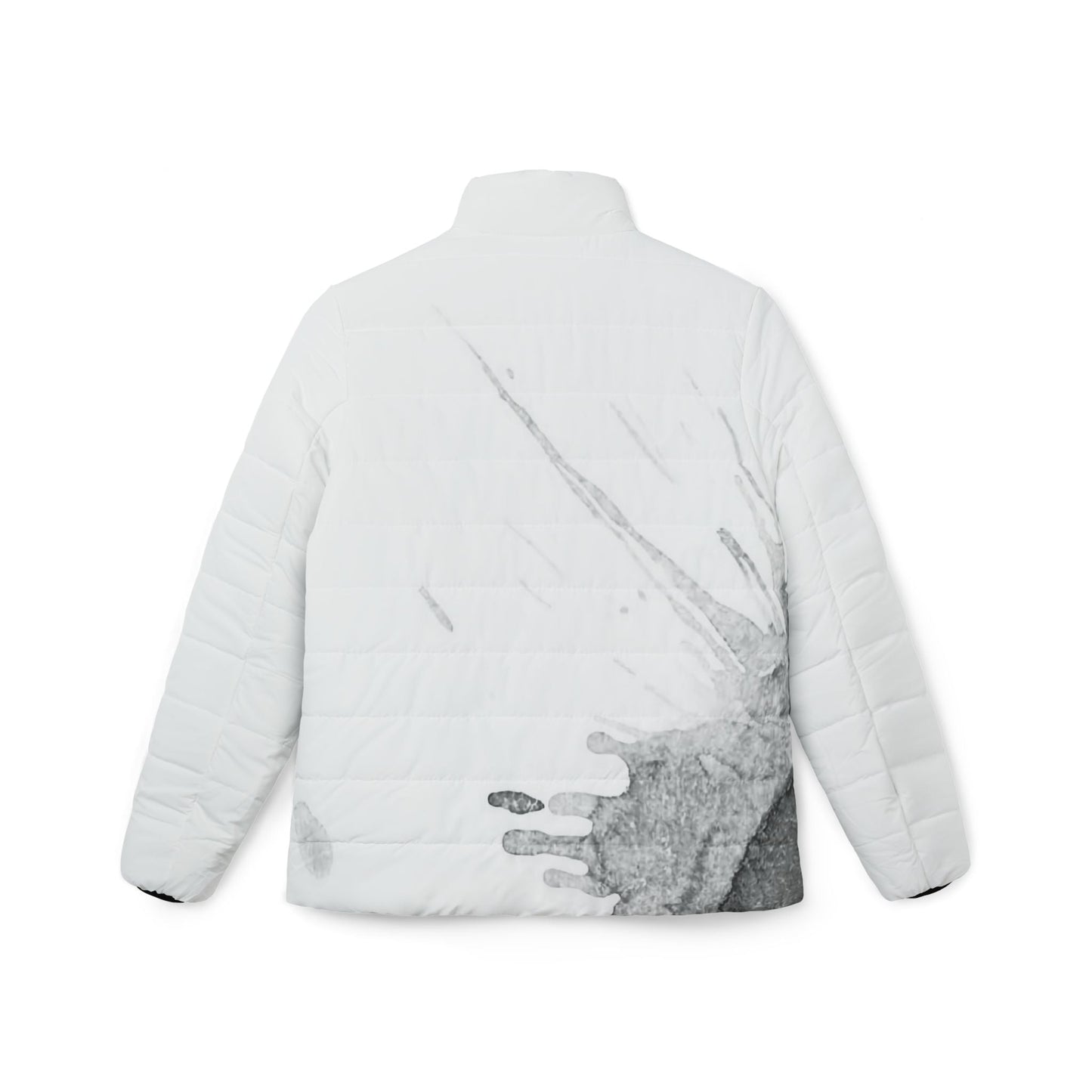 Watercolour Grey Splash - Womens Puffer Jacket