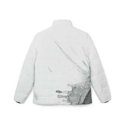 Watercolour Grey Splash - Womens Puffer Jacket