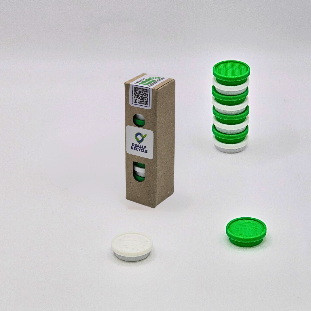 10 Small High Power Peppermint (Green And White) Memo Board Magnets