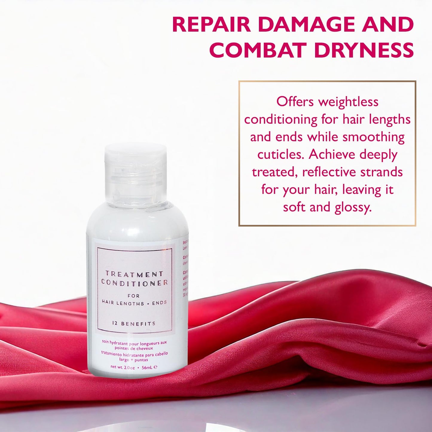 12 Benefits Sulfate-Free Hydrating Hair Conditioner – Argan, Avocado, Marula, Grapeseed Oils + Noni Berry (2 oz)
