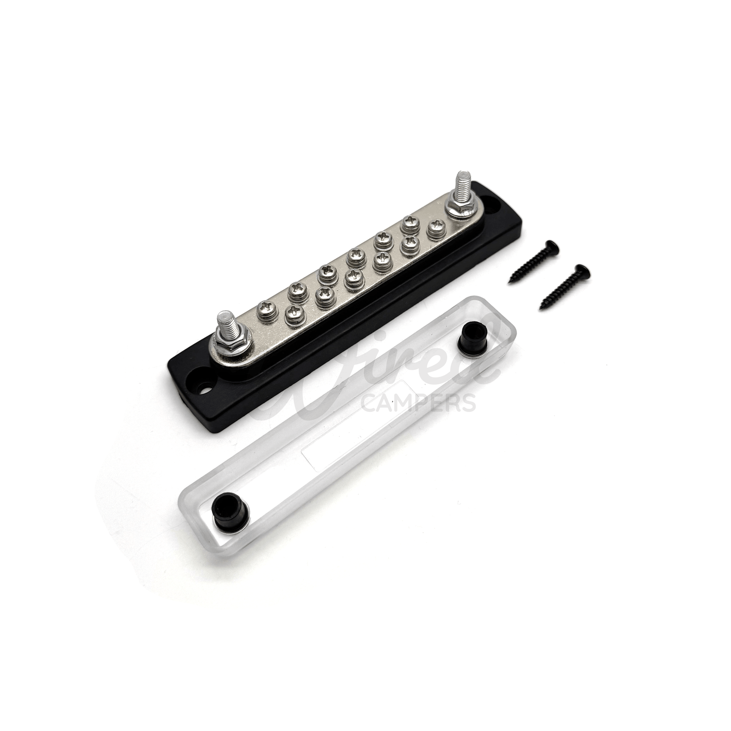 12 Way Terminal DC Negative Common Bus Bar With Cover - 150A 48V Max