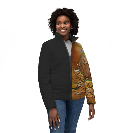Half Black Half Gāolàng - Womens Puffer Jacket