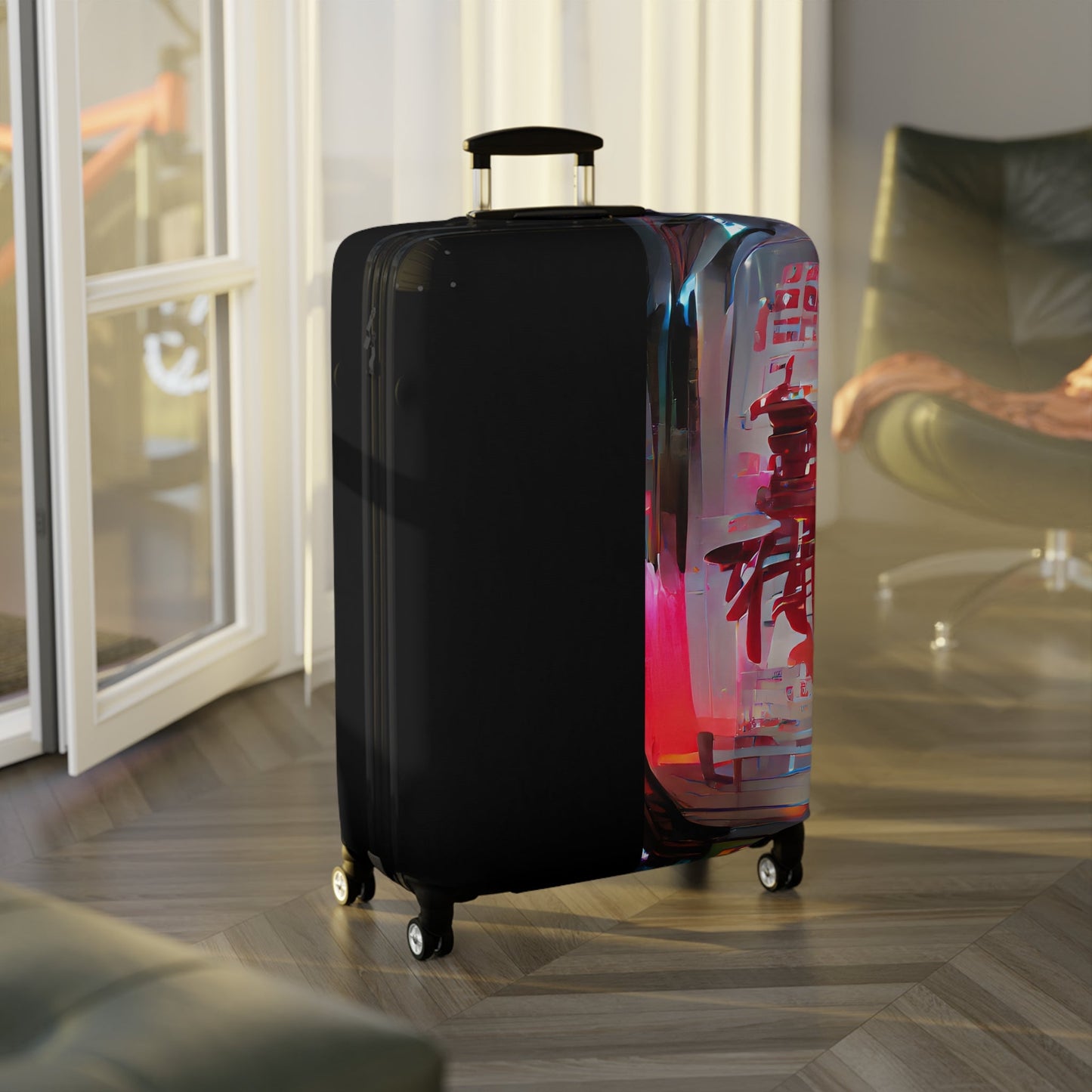 Half Black Half Báijiǔ – Protective Suitcase Cover
