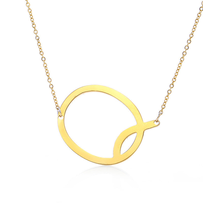 Big Initial Letter Pendant Necklace, Gold Silver, and Rose Gold