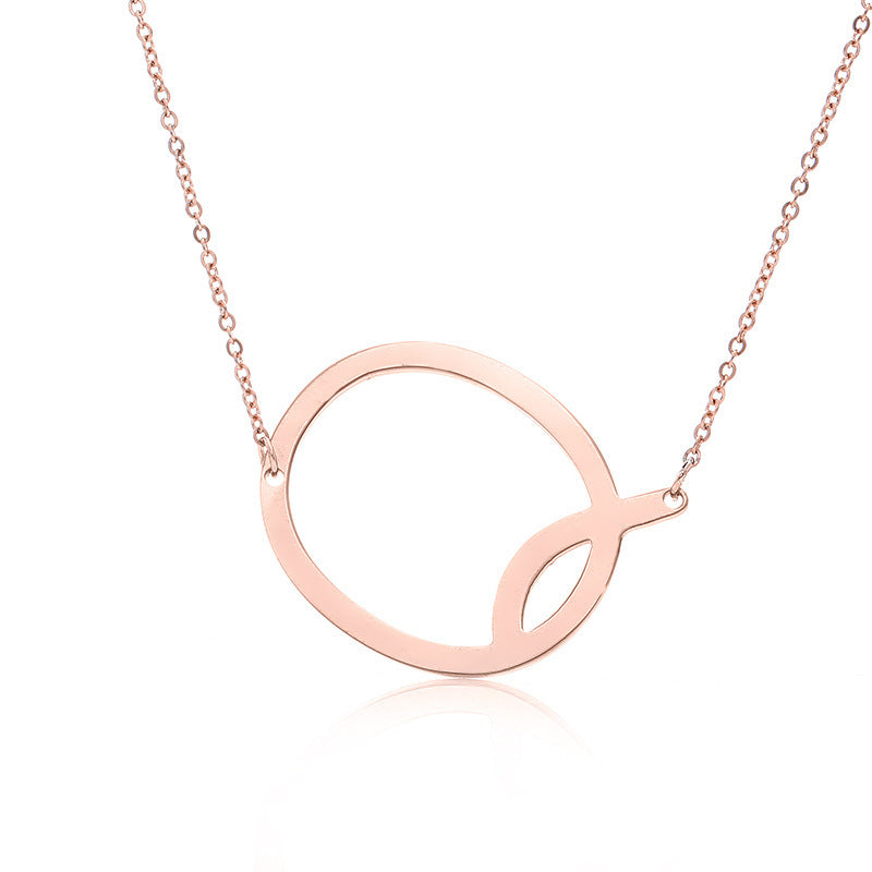 Big Initial Letter Pendant Necklace, Gold Silver, and Rose Gold