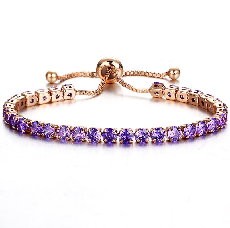 Gold Push Pull Zircon Bracelet