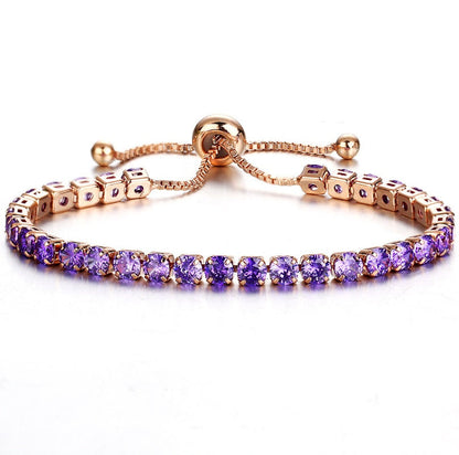 Gold Push Pull Zircon Bracelet