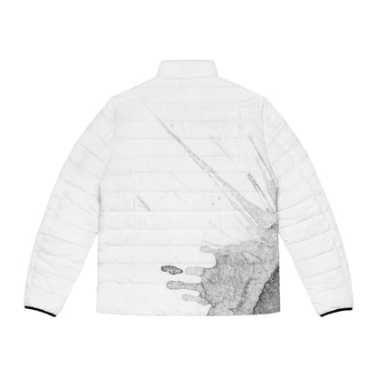 Watercolour Grey Splash - Mens Puffer Jacket