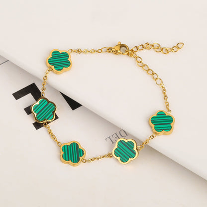 Clover Five Leaf Petals Earring & Necklace Jewellery Sets