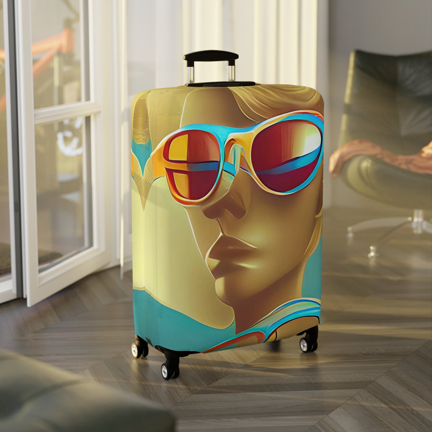 Retro Cool Blue – Protective Suitcase Cover