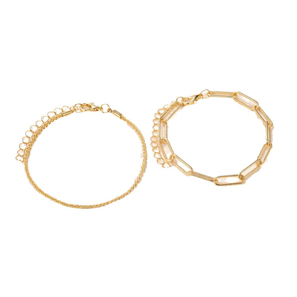 Gold And Sliver Rhinestones Bracelet