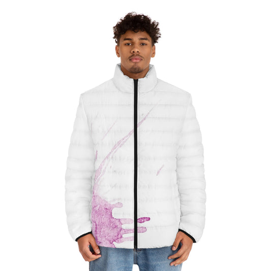 Watercolour Pink Splash - Mens Puffer Jacket