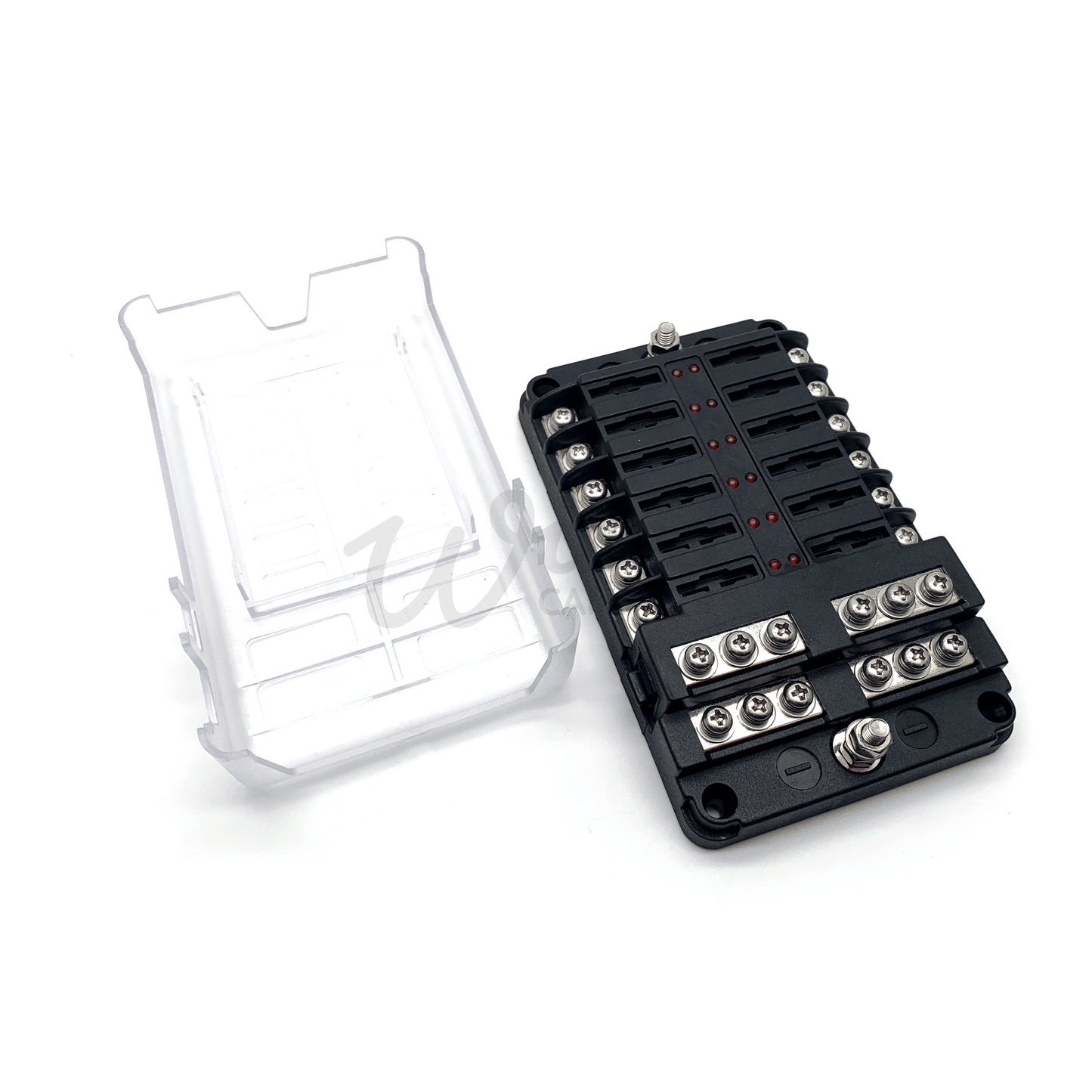 12V 12 Way Blade Fuse Box Block Holder With LED Indicator & Fuses