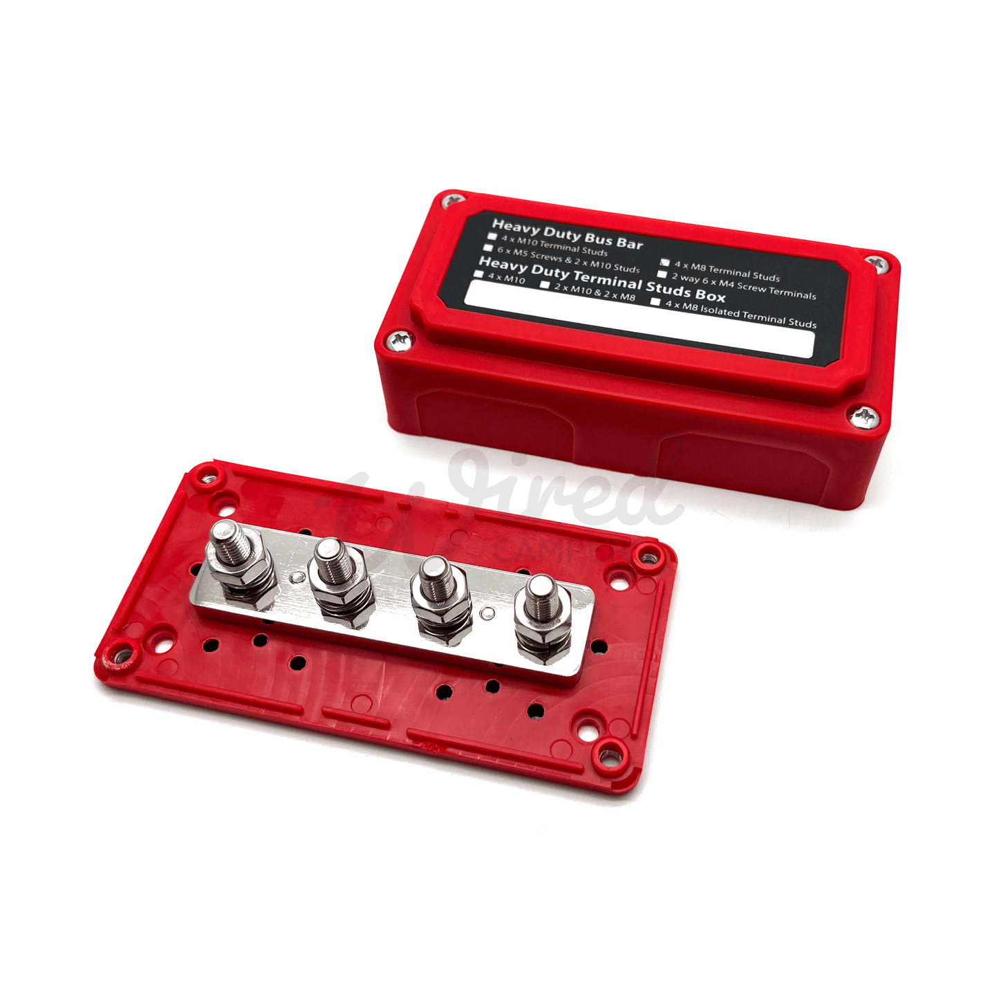 12V 300A AMP Heavy Duty DC Power Distribution Positive Bus Bar - 4 X M8 Terminals