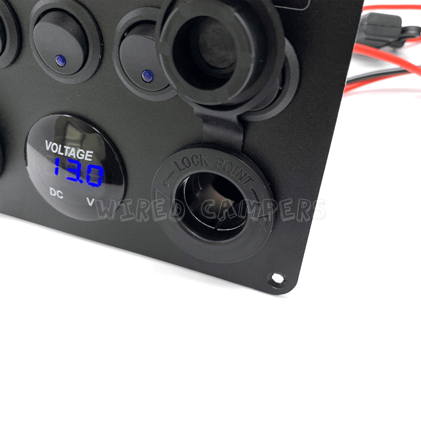 12V Camper Van 5 Way Switched Dual USB/12V Port Control Panel
