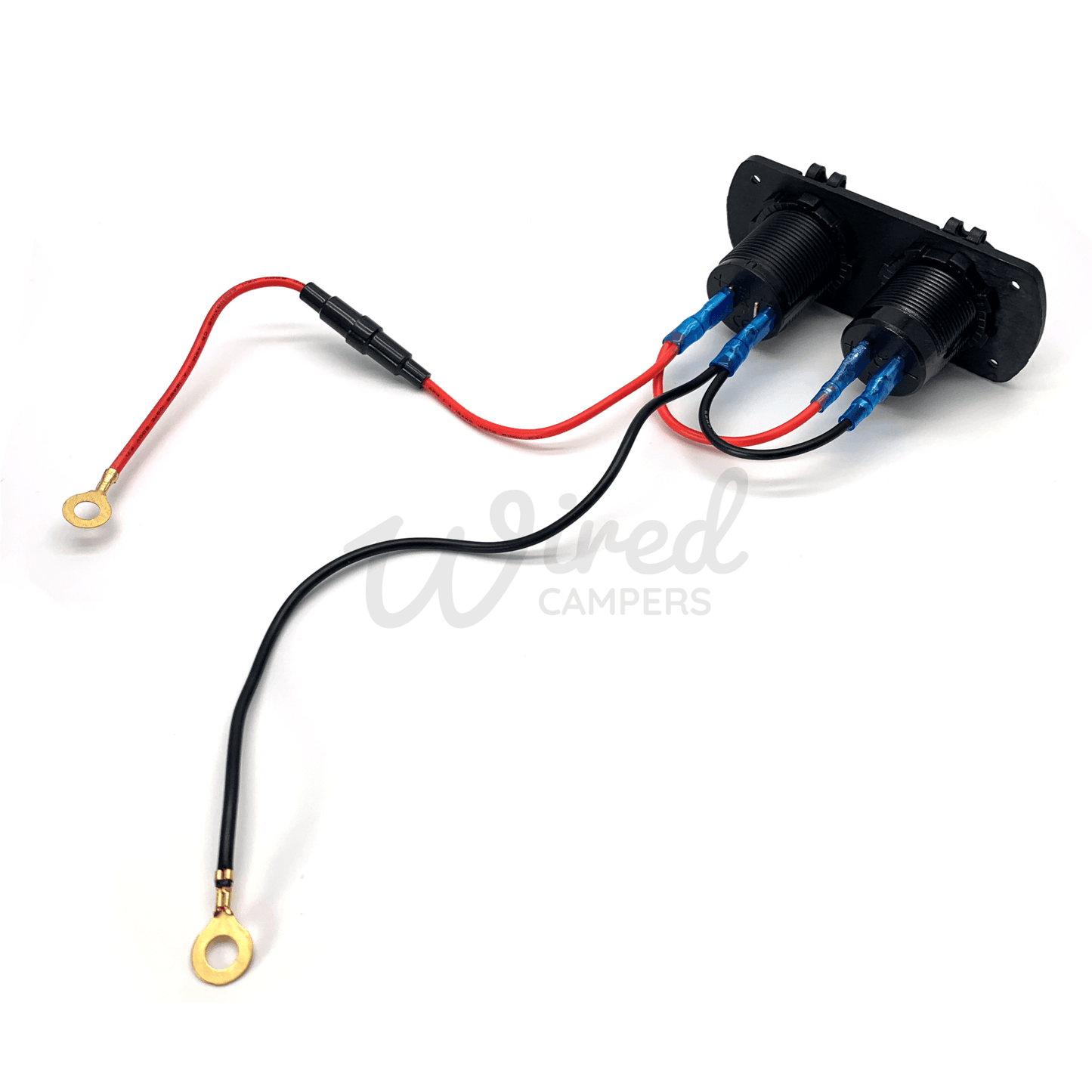 12V Camper/Caravan Mini Panel - Dual Quick Charge 2.4A USB & 12V Socket