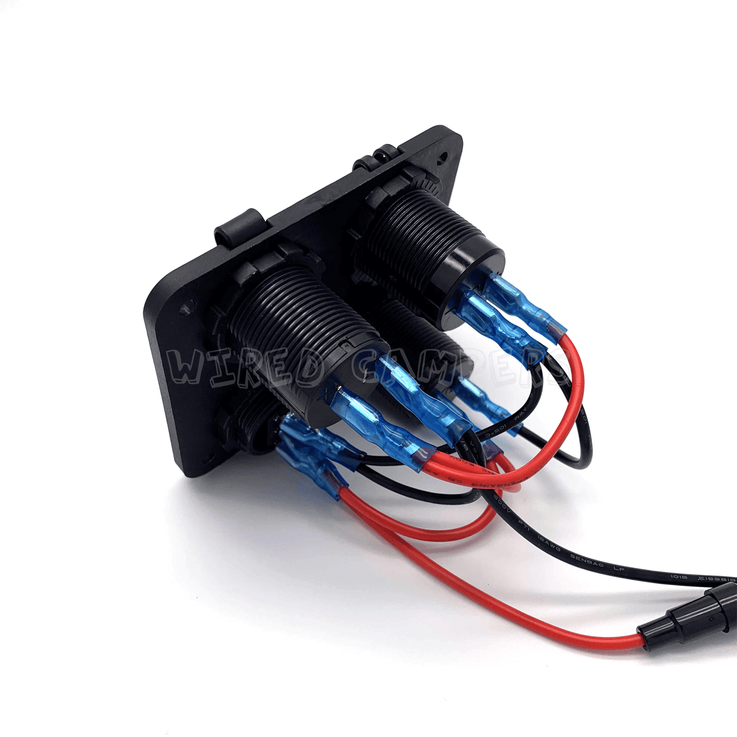 12V Camper/Caravan Switched Panel - USB Voltmeter 12V Socket