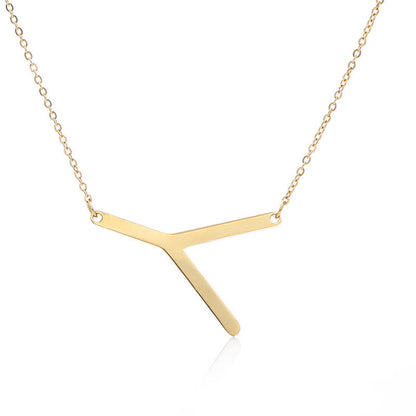 Big Initial Letter Pendant Necklace, Gold Silver, and Rose Gold