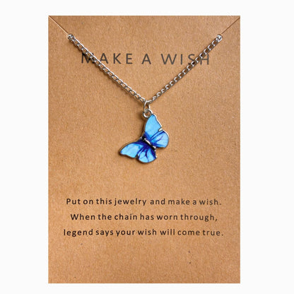 Coloured Butterfly Necklaces, 2Pc & 1Pc