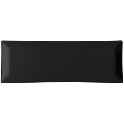 Classic Black Melamine Rectangular Plates - Pack of 12