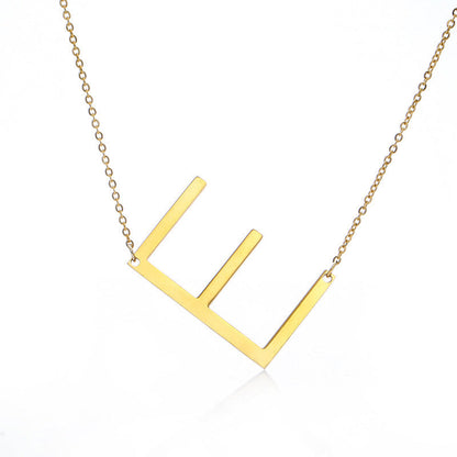 Big Initial Letter Pendant Necklace, Gold Silver, and Rose Gold