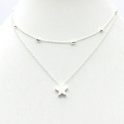 Multi-Layer Necklace – Heart, Moon & Star Pendant