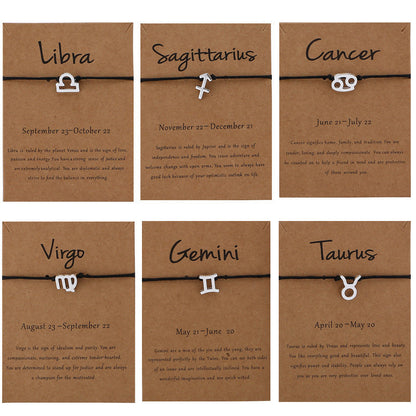 12 Constellation Zodiac Sign Bracelet for Couples