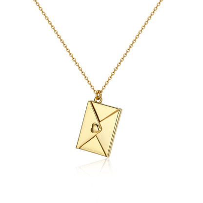 Envelope Necklace with Carved Love Letter