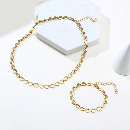 Heart Leaves Chain Bracelet, Set