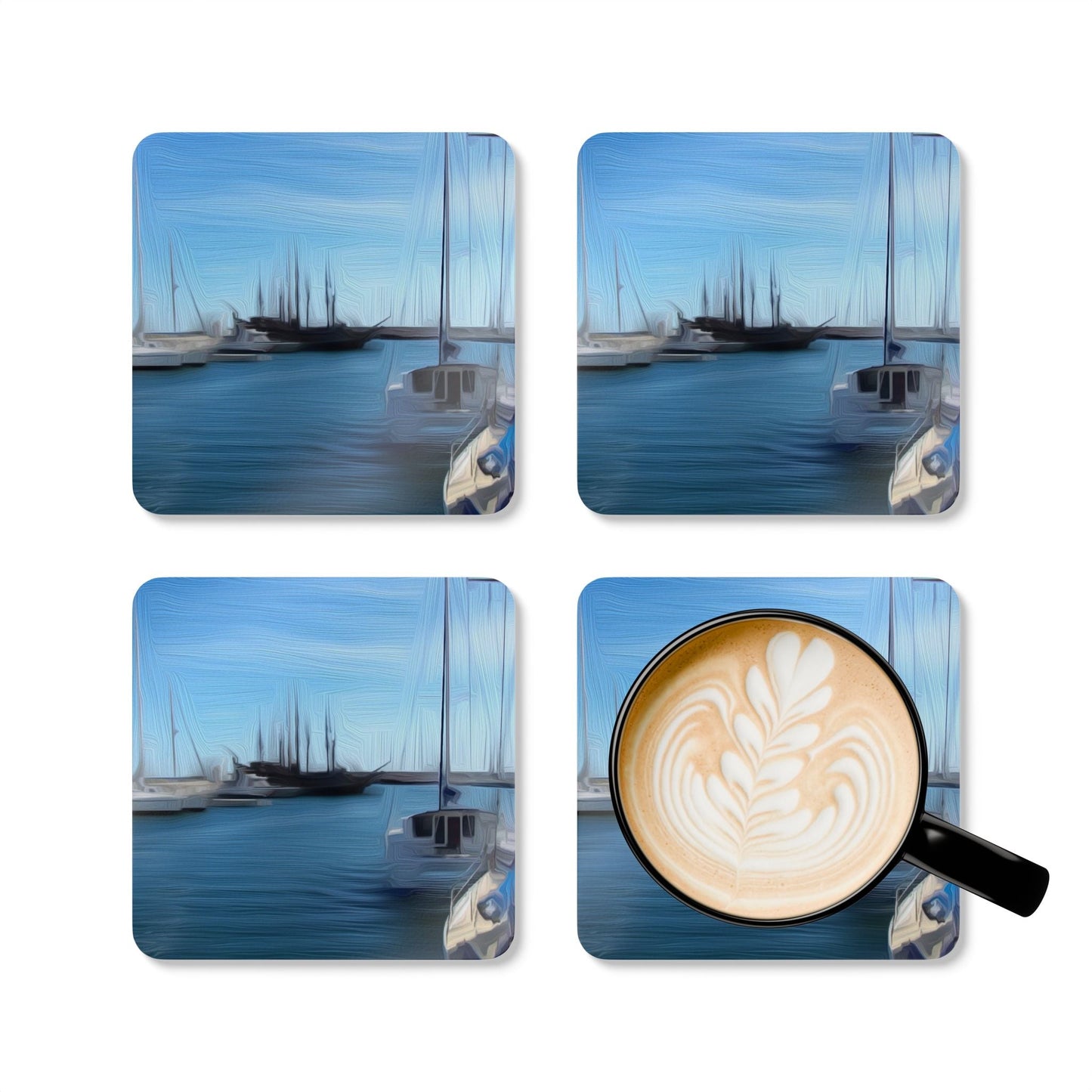 The Sleeping Yachts (at Morning) - Coaster Set