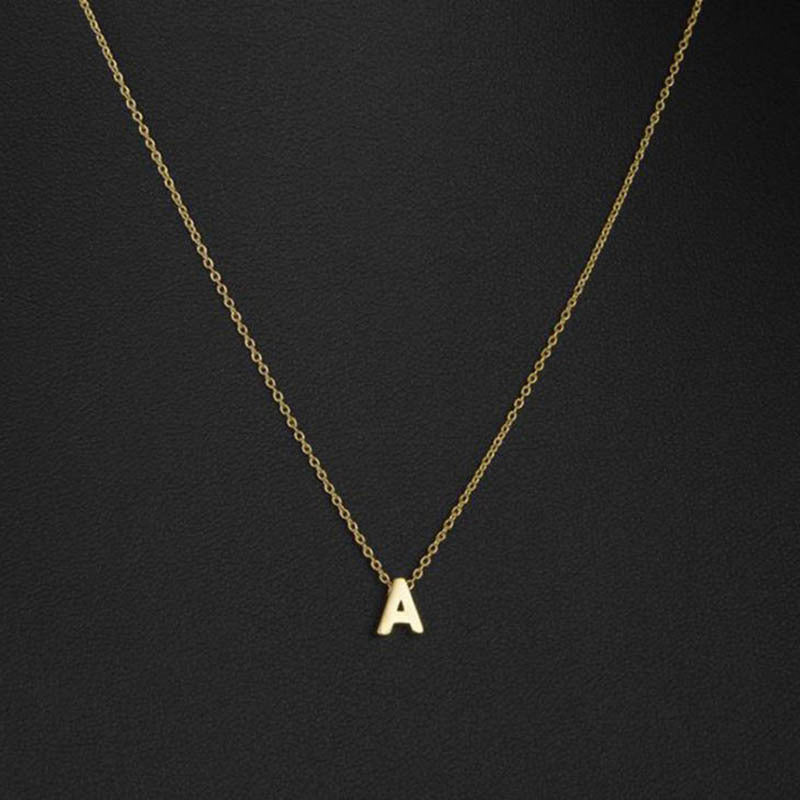Tiny Initial Necklace, Gold & Silver