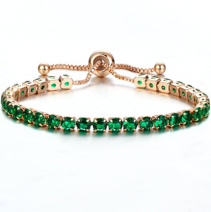 Gold Push Pull Zircon Bracelet