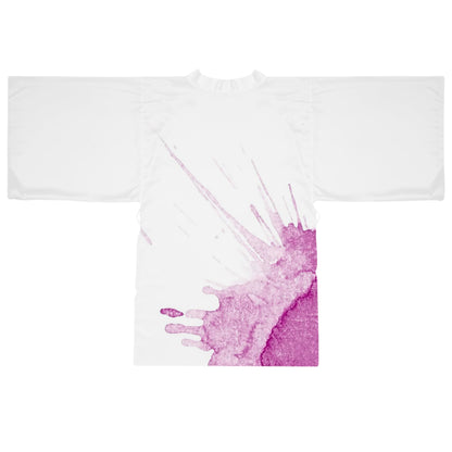 Watercolour Pink Splash - Womens Kimono Robe