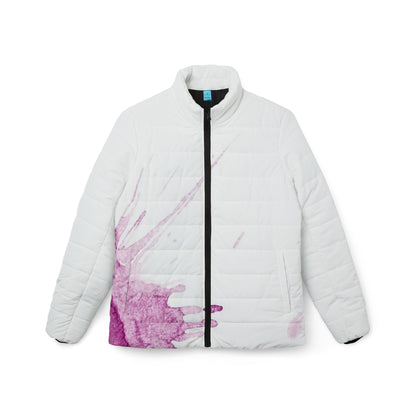 Watercolour Pink Splash - Womens Puffer Jacket