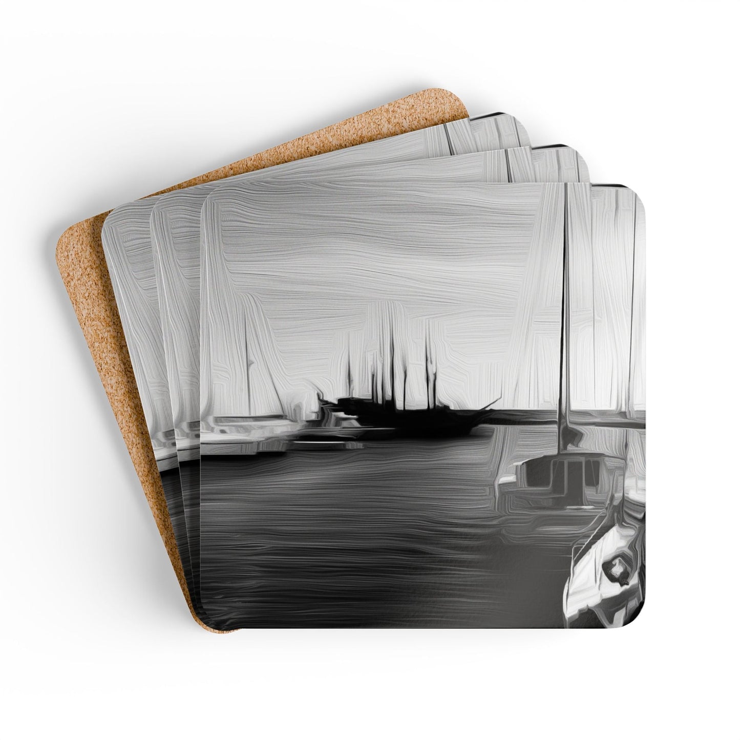 The Sleeping Yachts (at Night) - Coaster Set