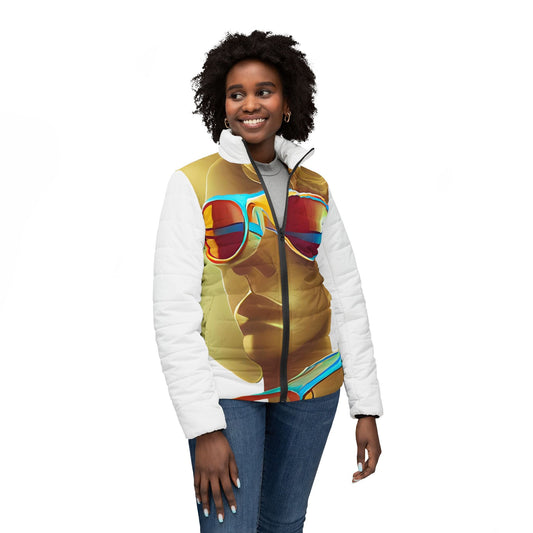Retro Cool White - Womens Puffer Jacket