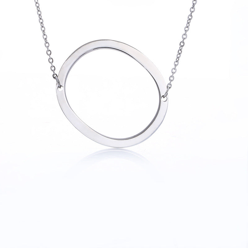 Big Initial Letter Pendant Necklace, Gold Silver, and Rose Gold