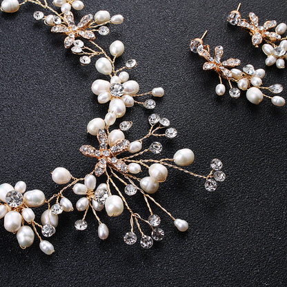 Pearl Necklace and Earring Set