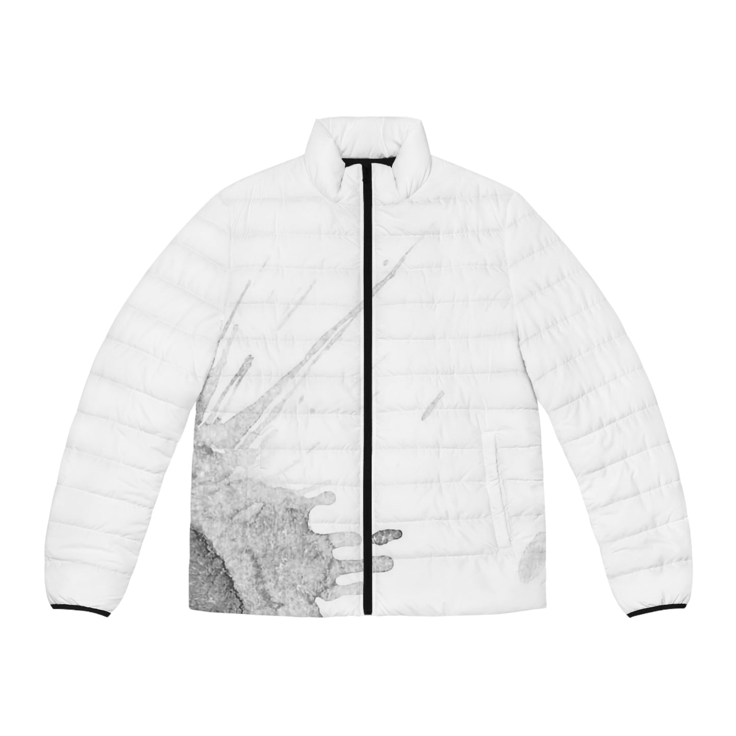 Watercolour Grey Splash - Mens Puffer Jacket