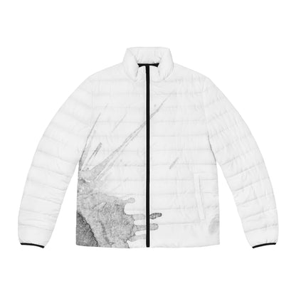Watercolour Grey Splash - Mens Puffer Jacket