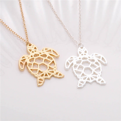 Hollow Turtle Pendant Necklace
