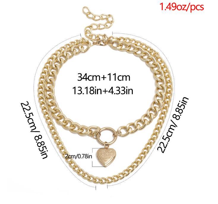 Multi-Layer Heart Locket Pendant Necklace