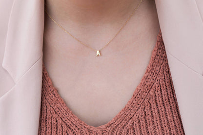 Tiny Initial Necklace, Gold & Silver