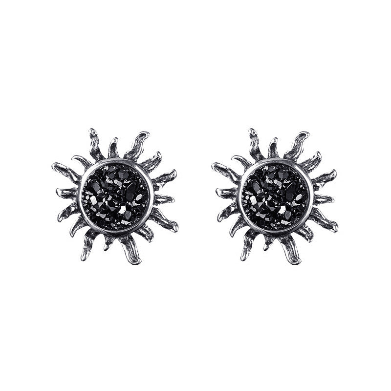 Vintage Sun Vug Stud Simple Earrings