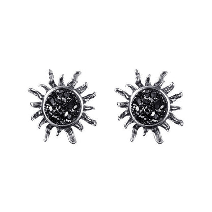Vintage Sun Vug Stud Simple Earrings